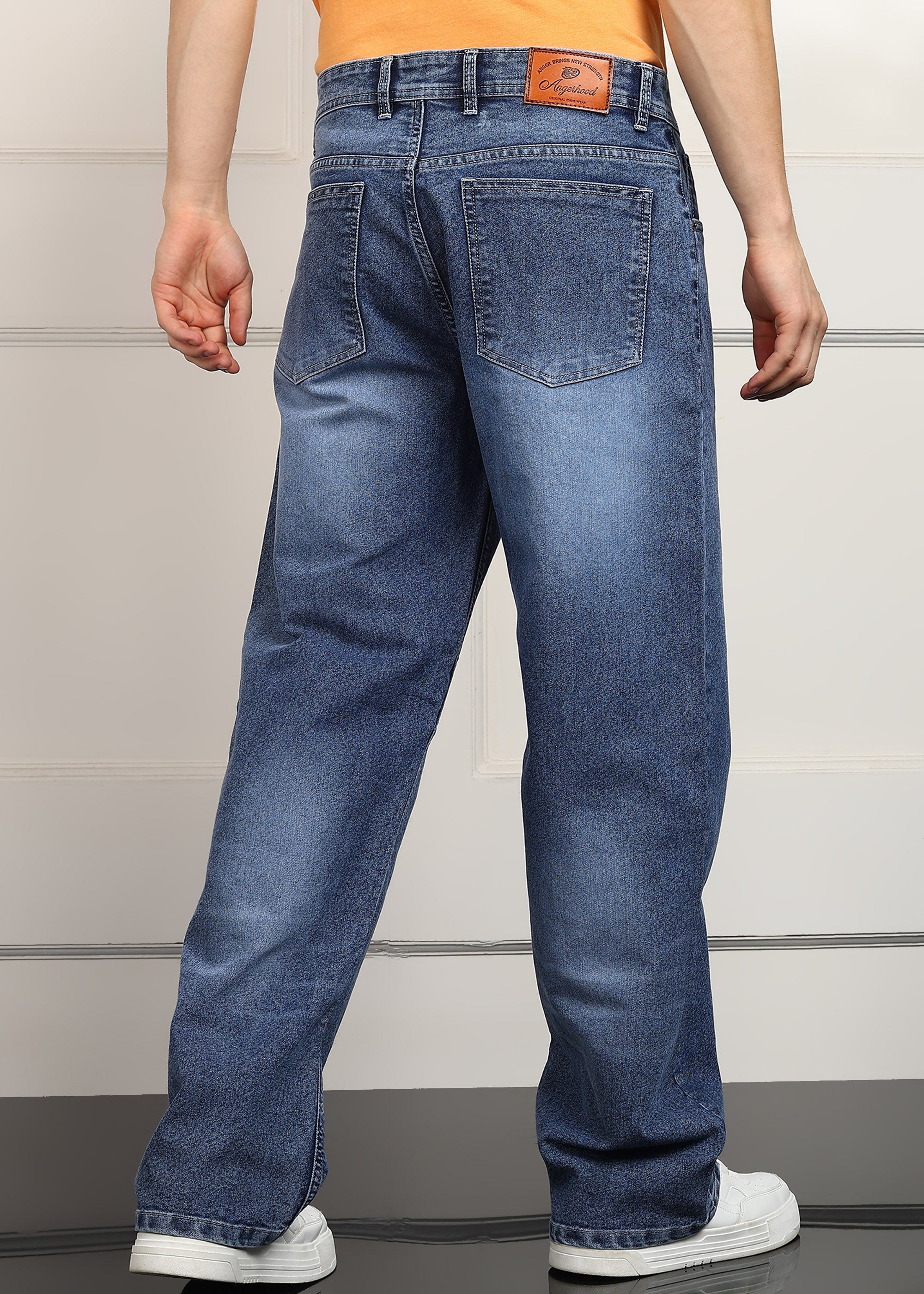 ANGERHOOD Loose Fit Men Blue Baggy Jeans