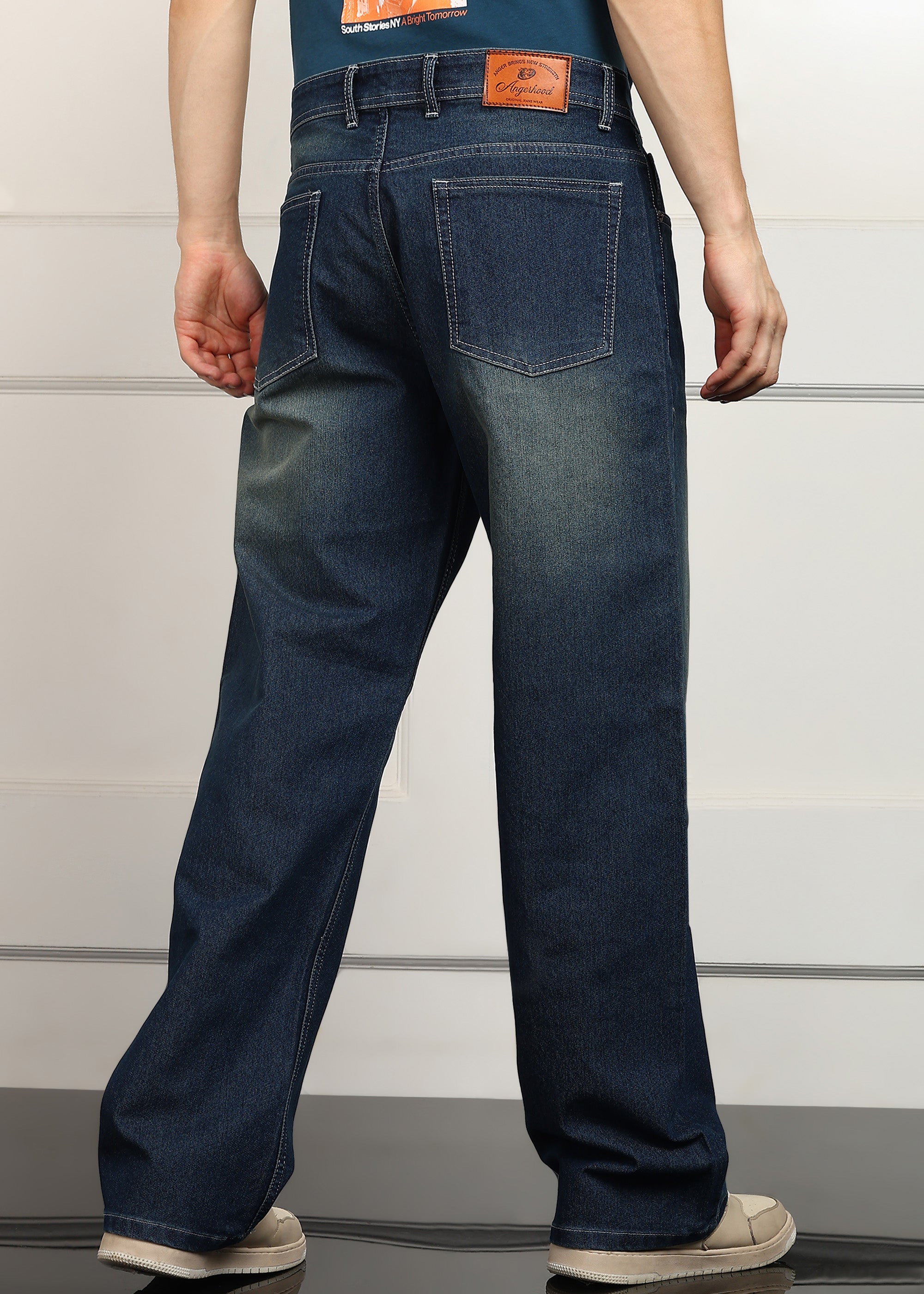 ANGERHOOD Loose Fit Men Blue  Jeans