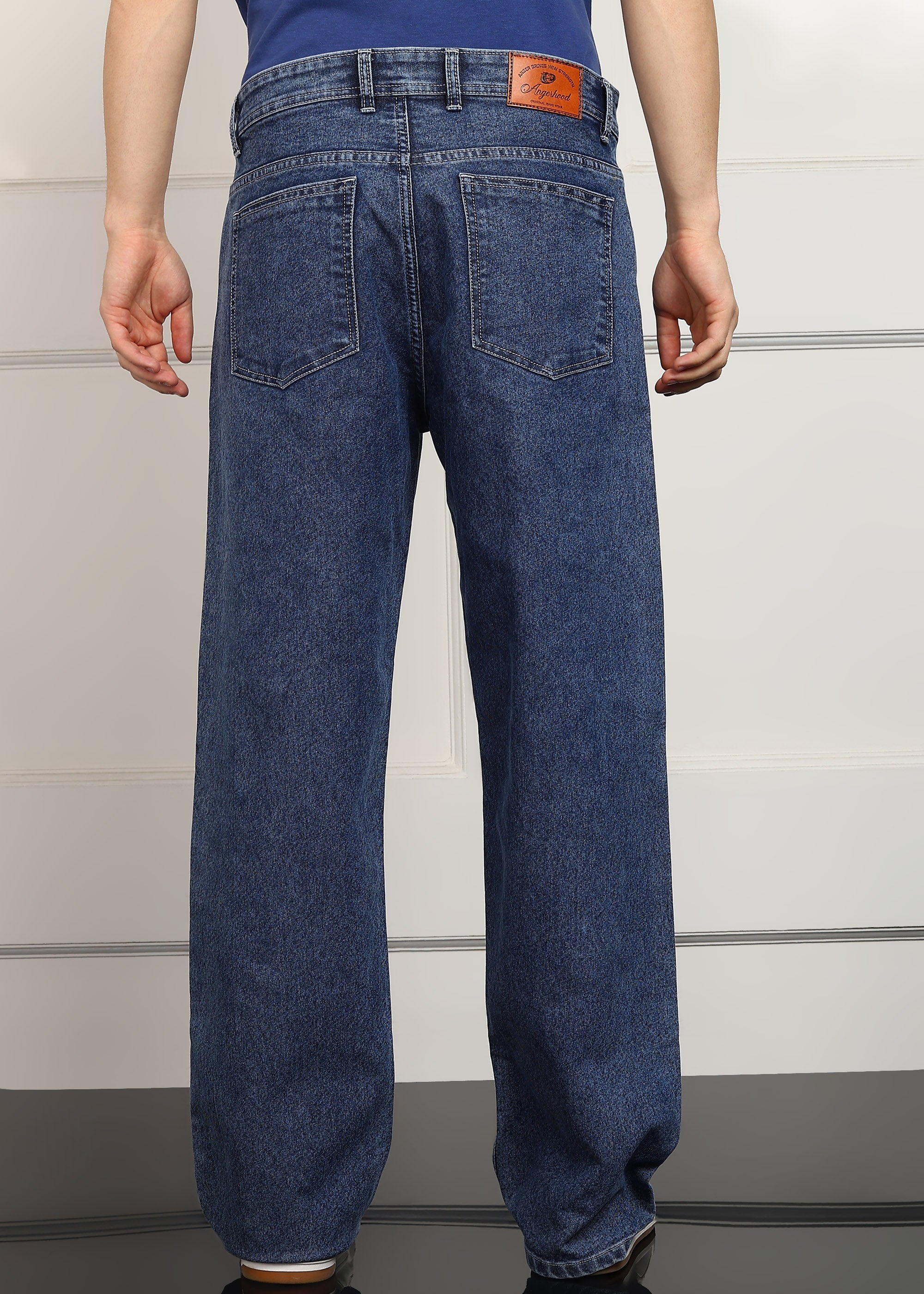 ANGERHOOD Loose Fit Men Dark Blue  Jeans
