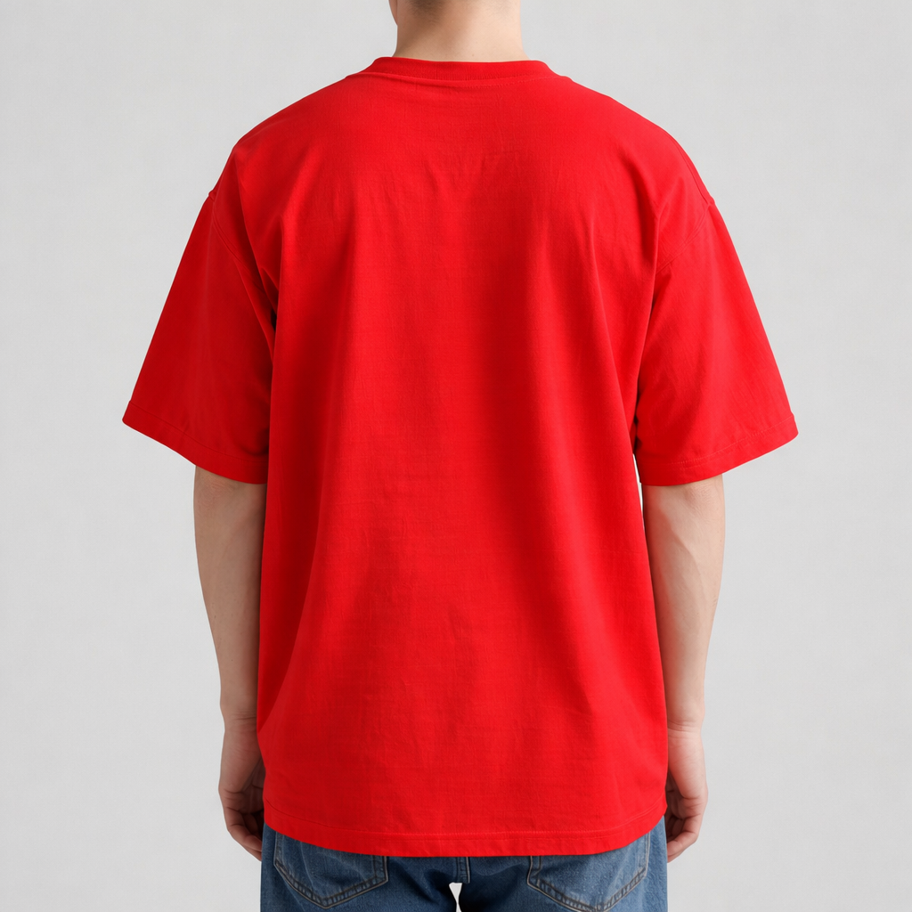 HEAVY24O GSM Oversized Fit French Terry Cotton T-Shirt - BLACK