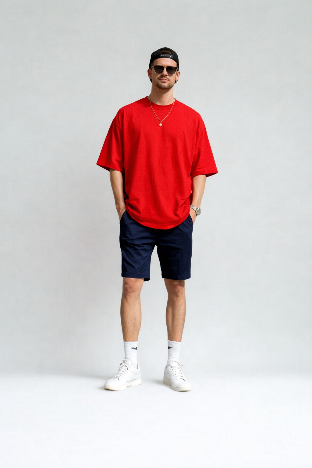 HEAVY24O GSM Oversized Fit French Terry Cotton T-Shirt - BLACK