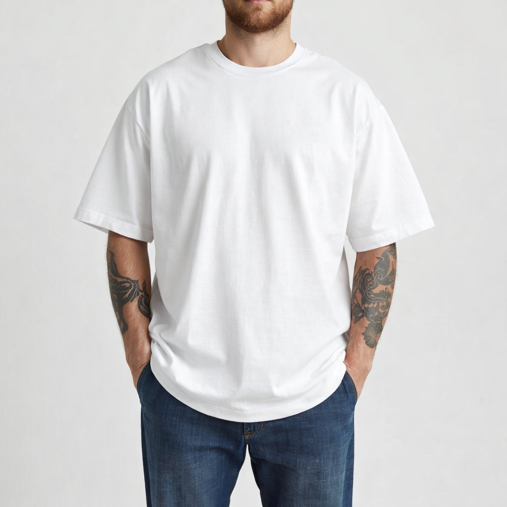 HEAVY24O GSM Oversized Fit French Terry Cotton T-Shirt - PURPLE