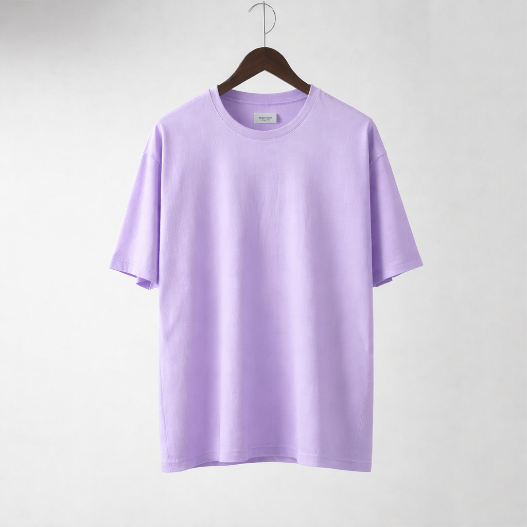 HEAVY24O GSM Oversized Fit French Terry Cotton T-Shirt - PURPLE