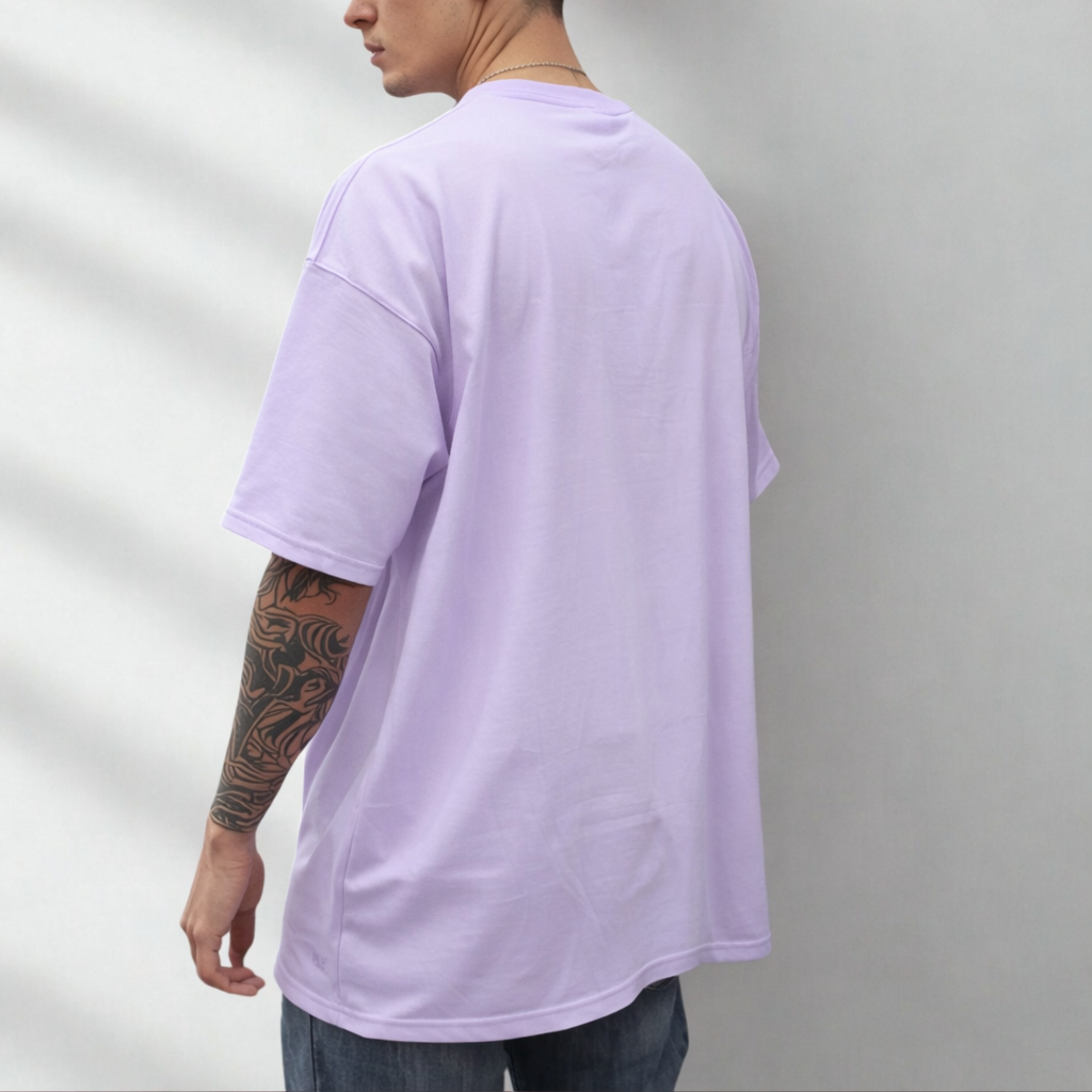 HEAVY24O GSM Oversized Fit French Terry Cotton T-Shirt - PURPLE
