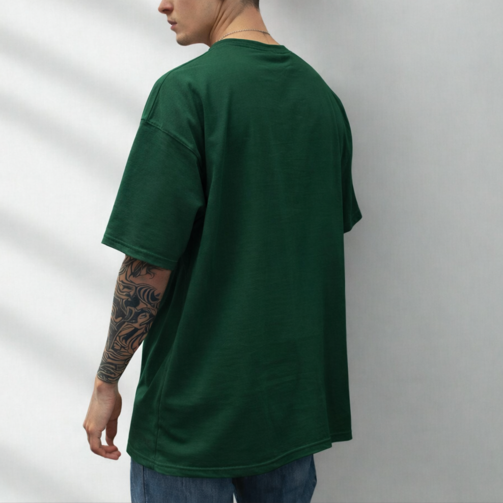 HEAVY24O GSM Oversized Fit French Terry Cotton T-Shirt - BLACK