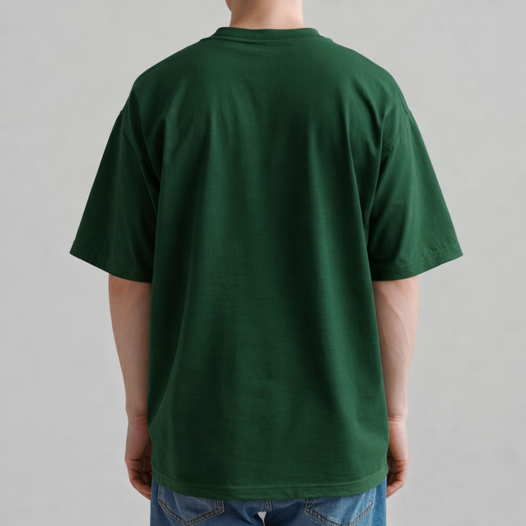 HEAVY24O GSM Oversized Fit French Terry Cotton T-Shirt - BLACK