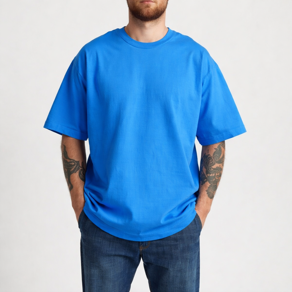 HEAVY24O GSM Oversized Fit French Terry Cotton T-Shirt - PURPLE