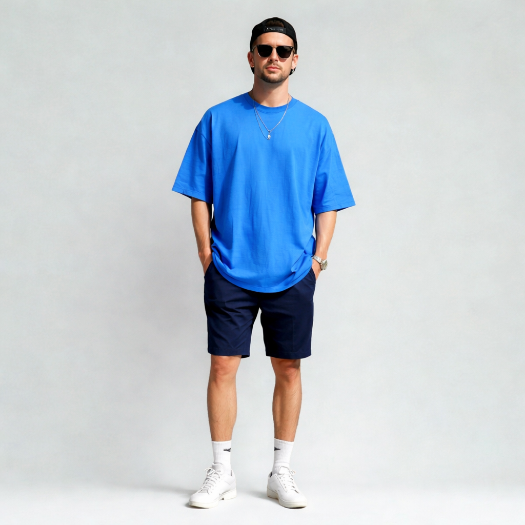 HEAVY24O GSM Oversized Fit French Terry Cotton T-Shirt - PURPLE