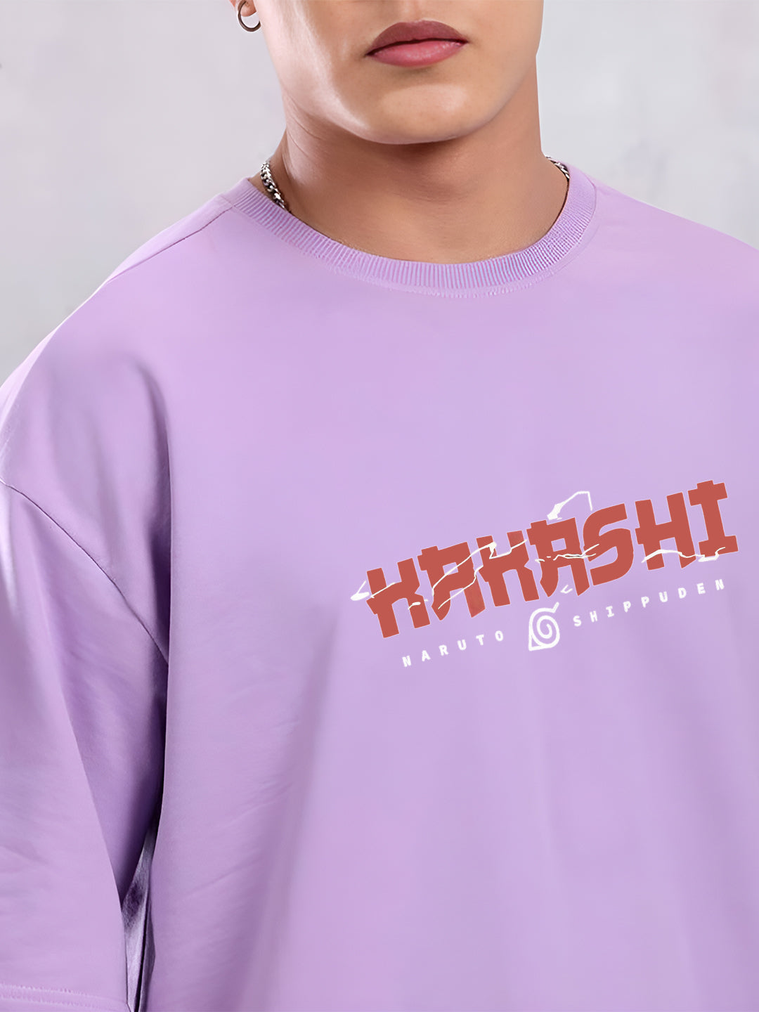 Oversized Kakashi Graphic T-shirt Print