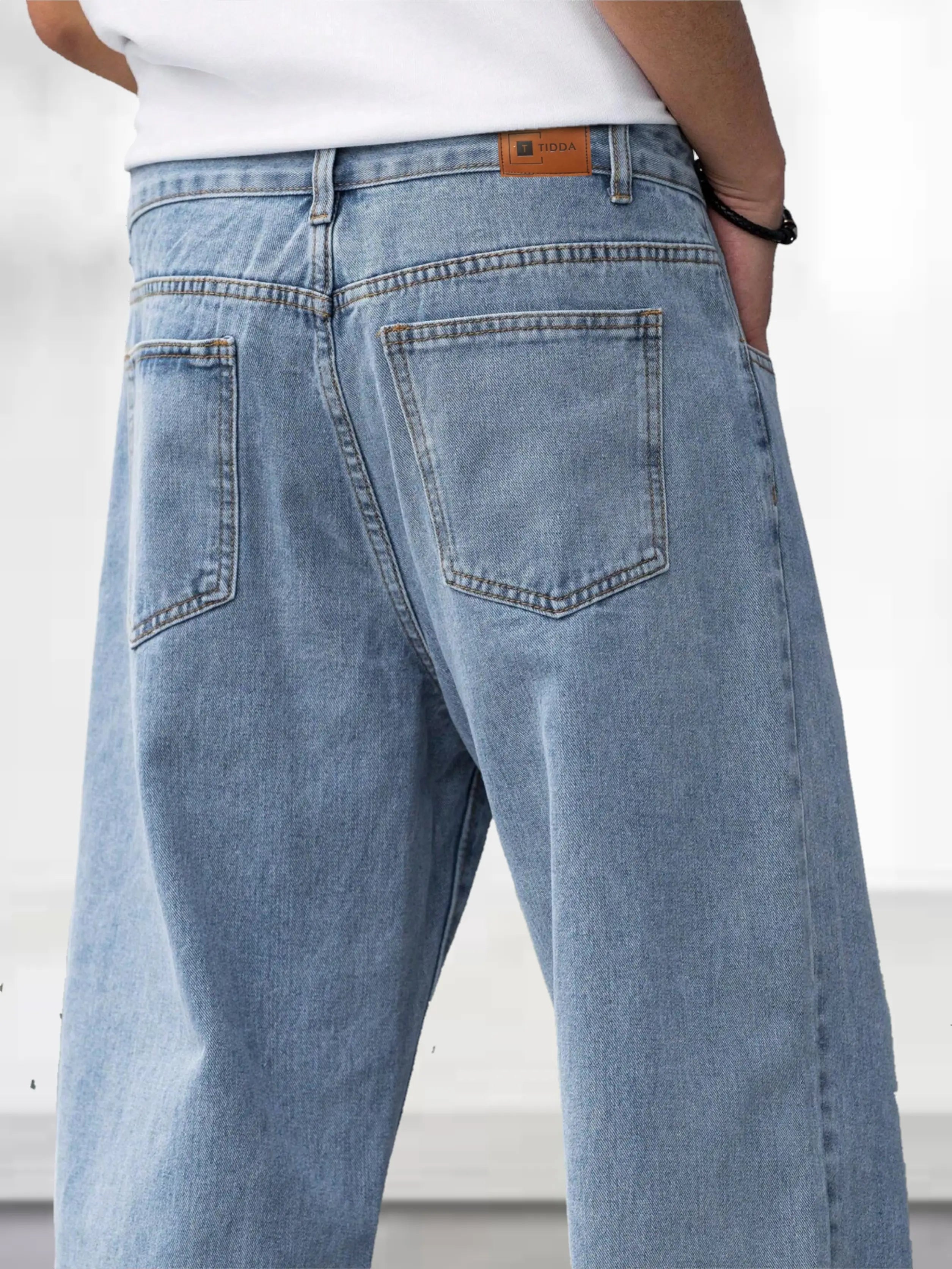 ANGERHOOD Loose Fit Men Light Blue Jeans